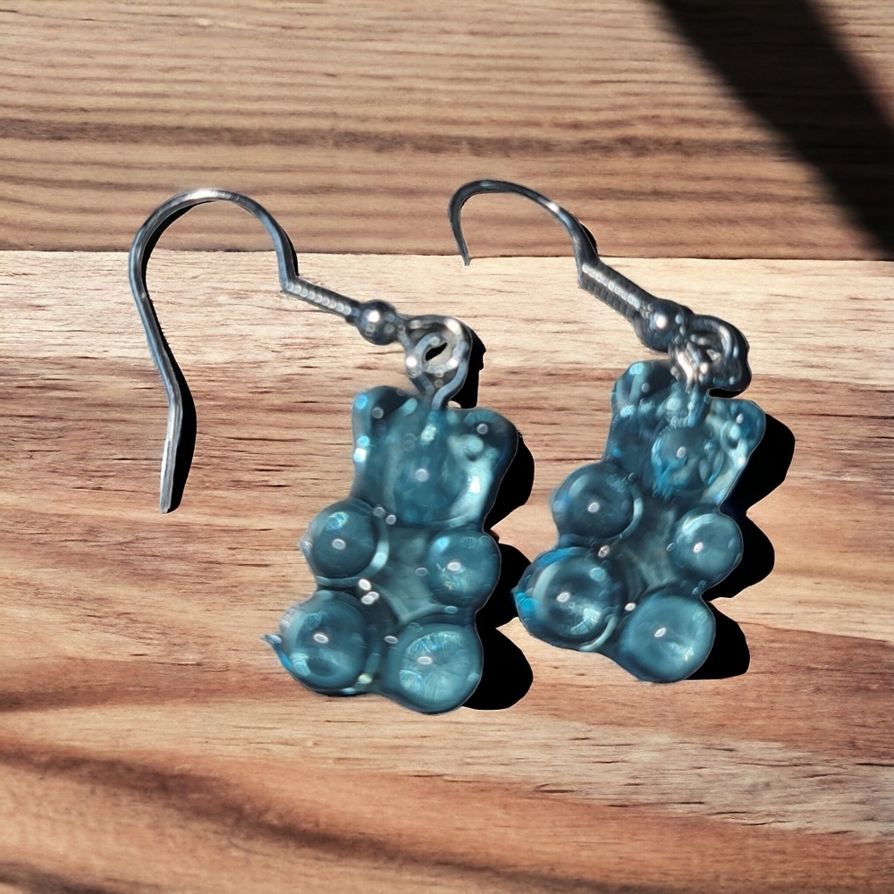 New Blue Gummy Bear Earrings